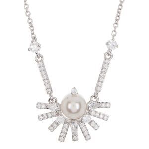 Nadri Ambrosia Fan Pearl & Cubic Zirconia Necklace
